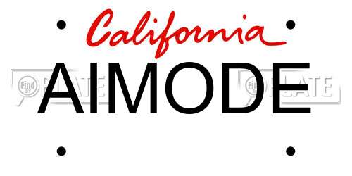 AIMODE California License Plate