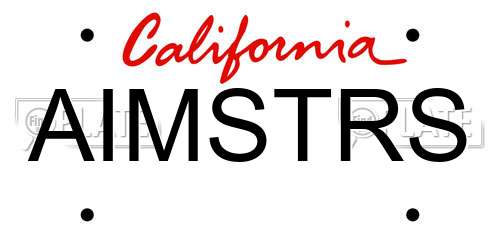 AIMSTRS California License Plate