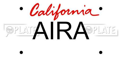 AIRA California License Plate