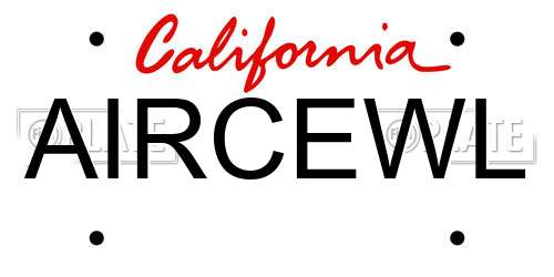 AIRCEWL California License Plate