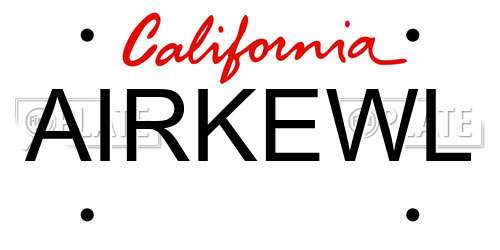 AIRKEWL California License Plate