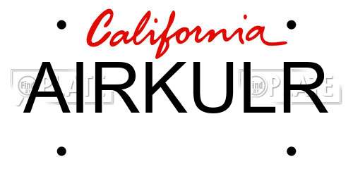 AIRKULR California License Plate