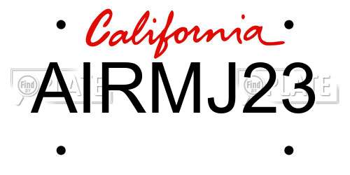 AIRMJ23 California License Plate