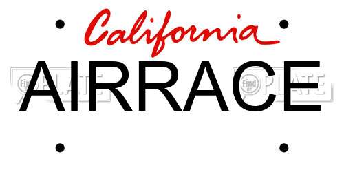 AIRRACE California License Plate