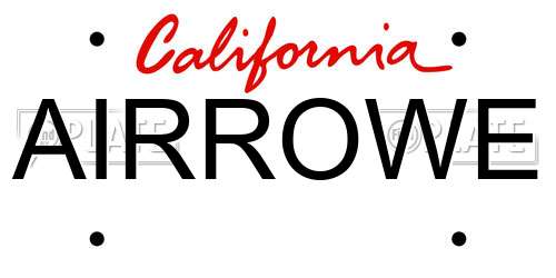 AIRROWE California License Plate