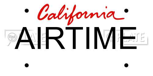 AIRTIME California License Plate