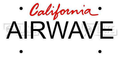 AIRWAVE California License Plate