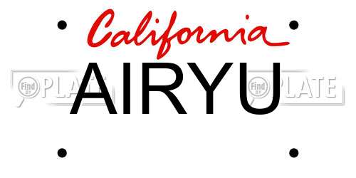 AIRYU California License Plate