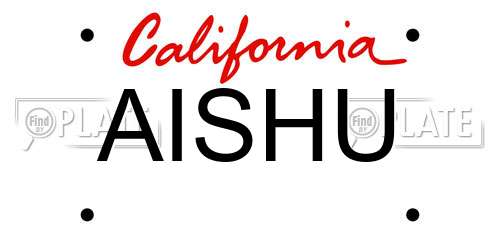 AISHU California License Plate