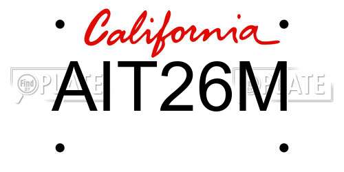AIT26M California License Plate