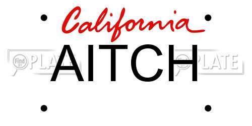 AITCH California License Plate
