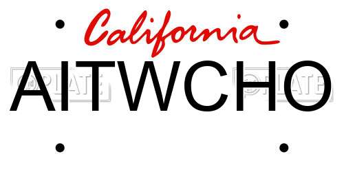 AITWCHO California License Plate