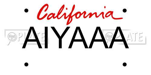 AIYAAA California License Plate