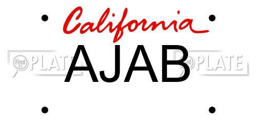 AJAB license plate in CA state