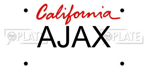 AJAX California License Plate