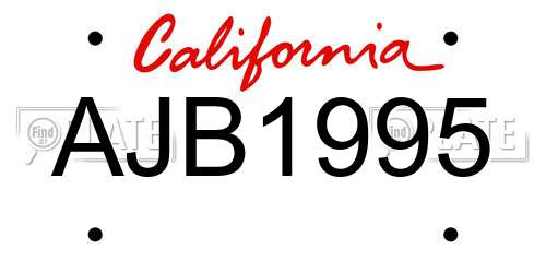 AJB1995 California License Plate