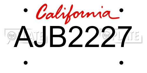 AJB2227 California License Plate