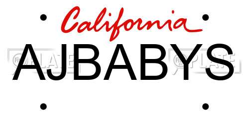 AJBABYS California License Plate