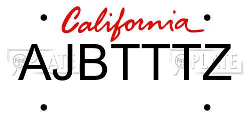 AJBTTTZ California License Plate