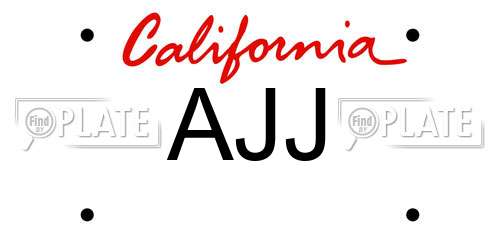 AJJ California License Plate