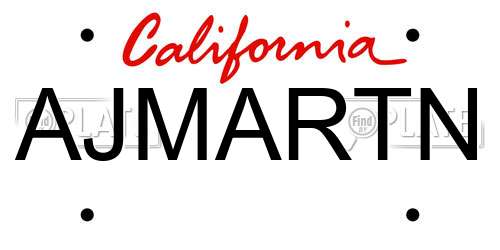 AJMARTN California License Plate