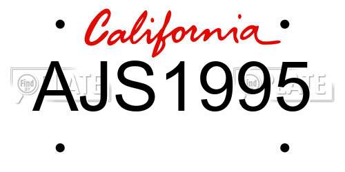 AJS1995 California License Plate