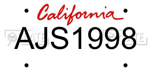 AJS1998 California License Plate