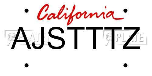 AJSTTTZ California License Plate