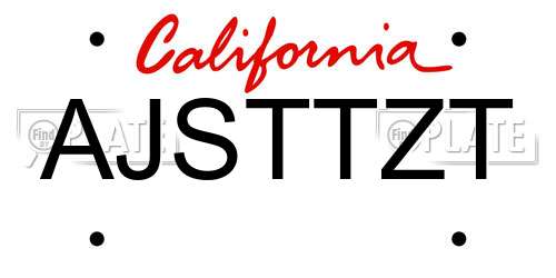 AJSTTZT California License Plate