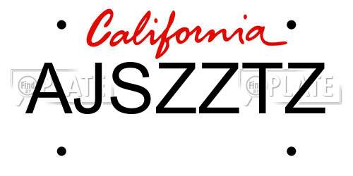 AJSZZTZ California License Plate