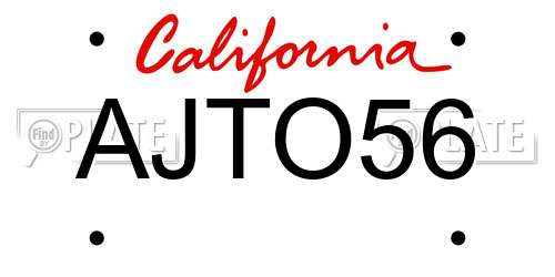 AJTO56 California License Plate