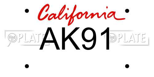 AK91 California License Plate