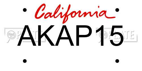 AKAP15 California License Plate