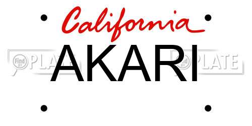 AKARI California License Plate