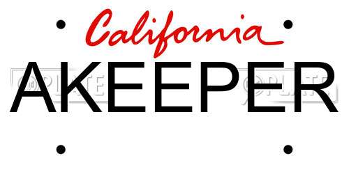 AKEEPER California License Plate