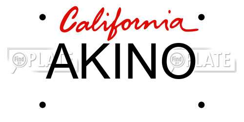 AKINO California License Plate