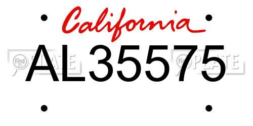 AL35575 California License Plate