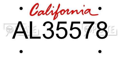 AL35578 California License Plate
