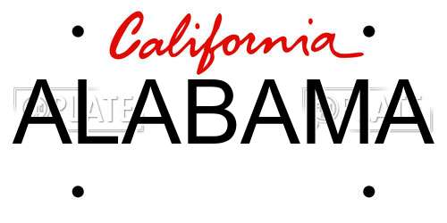 ALABAMA California License Plate