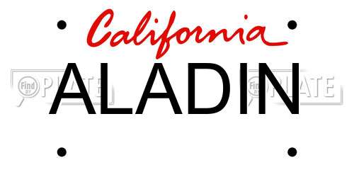 ALADIN California License Plate