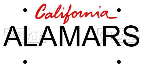 ALAMARS California License Plate