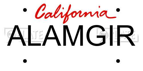 ALAMGIR California License Plate