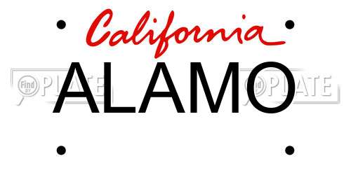 ALAMO California License Plate