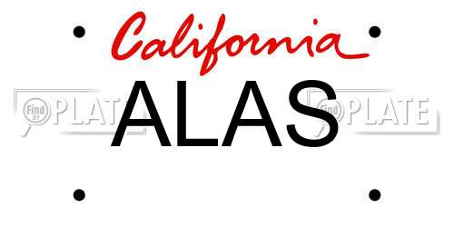ALAS California License Plate