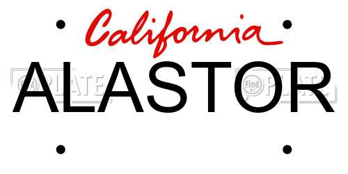 ALASTOR California License Plate