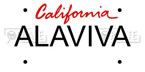 ALAVIVA California License Plate