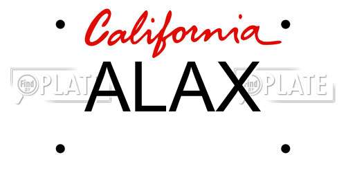 ALAX California License Plate