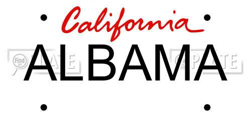 ALBAMA California License Plate