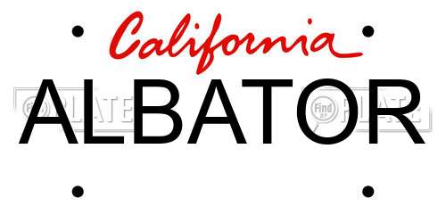 ALBATOR California License Plate