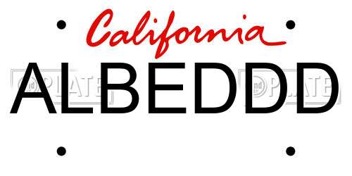 ALBEDDD California License Plate